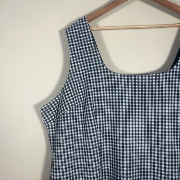 Anthropologie Hutch Black White Micro Gingham Sleeveless Knee Length Dress 4X - Picture 3 of 7